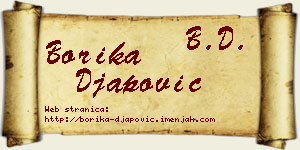 Borika Đapović vizit kartica